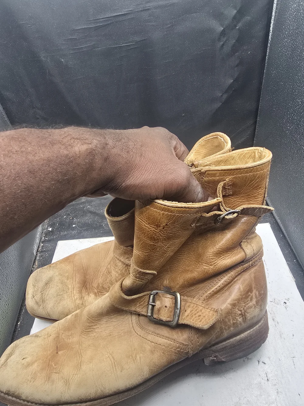 Frye Brown Leather Men's Chukka Zip Boots